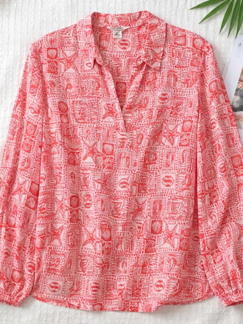 Lilly Pulitzer Jae Tunic top blouse seaside harbor mizner red women’s size XL - Picture 2 of 5